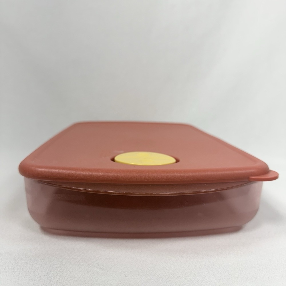 Set Of 5 Vintage Rock N Serve Tupperware Orange w Yellow Vent Lids - Picture 15 of 16
